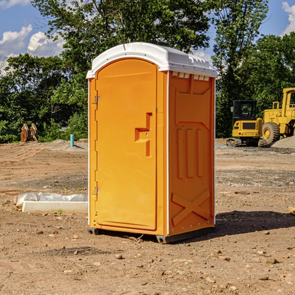 how often are the portable restrooms cleaned and serviced during a rental period in Piper City